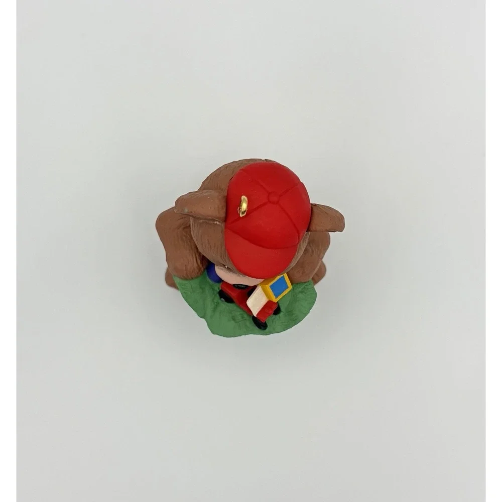 Hallmark Keepsake Ornament Grandson's First Christmas 1992 Bear Toy Bag Vintage
